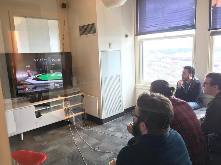 It was far from uncommon for the team to follow up lunch with a few rounds of Super Smash Bros Melee or Towerfall.